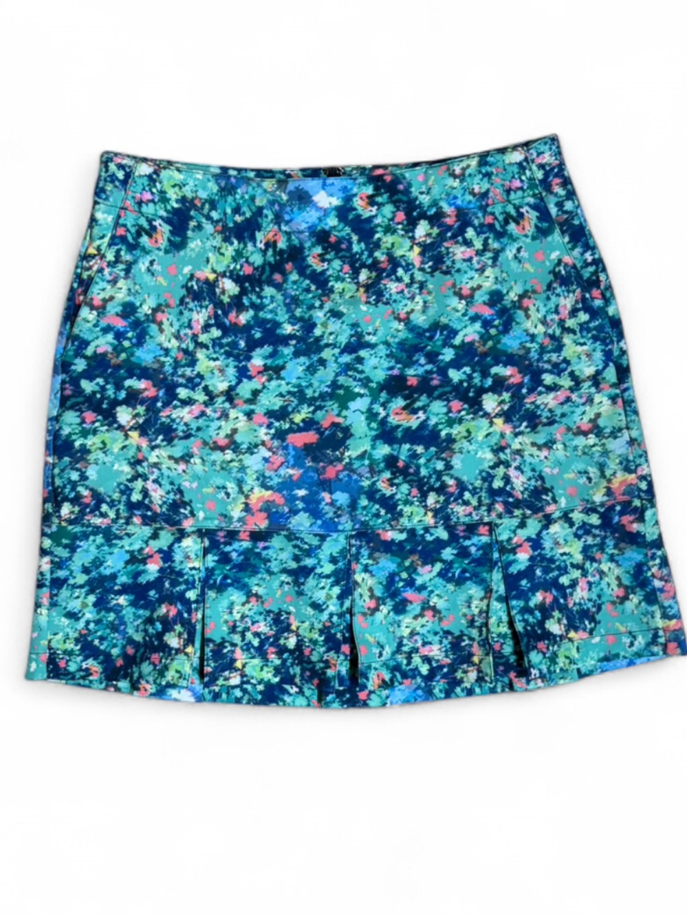 Lady Hagen Floral Golf Skort Womens Size 4 Teal Blue Pink Pleated Athletic Skort